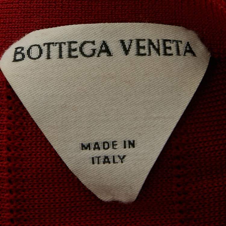 Pre Owned بلوزة بوتيغا فينيتا حياكة حمراء بلوك رقبة طويلة متوسطة الحجم (ميديم)