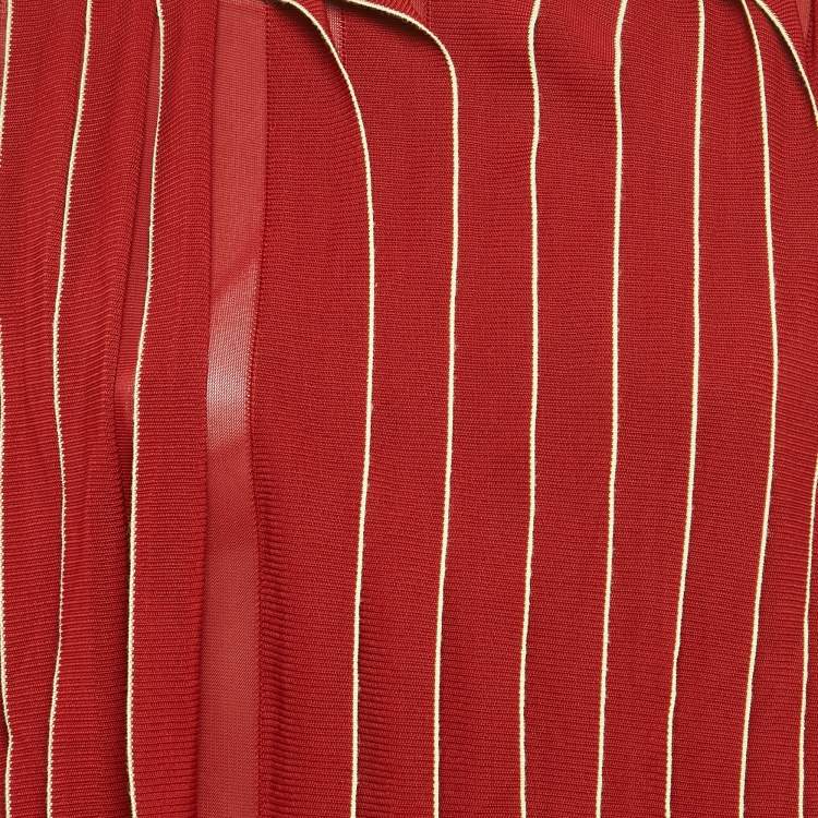 Pre Owned بلوزة بوتيغا فينيتا حياكة حمراء بلوك رقبة طويلة متوسطة الحجم (ميديم)