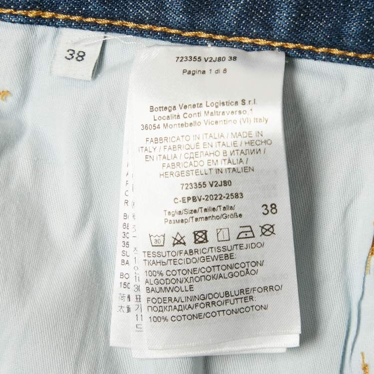Pre Owned Bottega Veneta Blue Denim Straight Leg Jeans S/Waist 30"