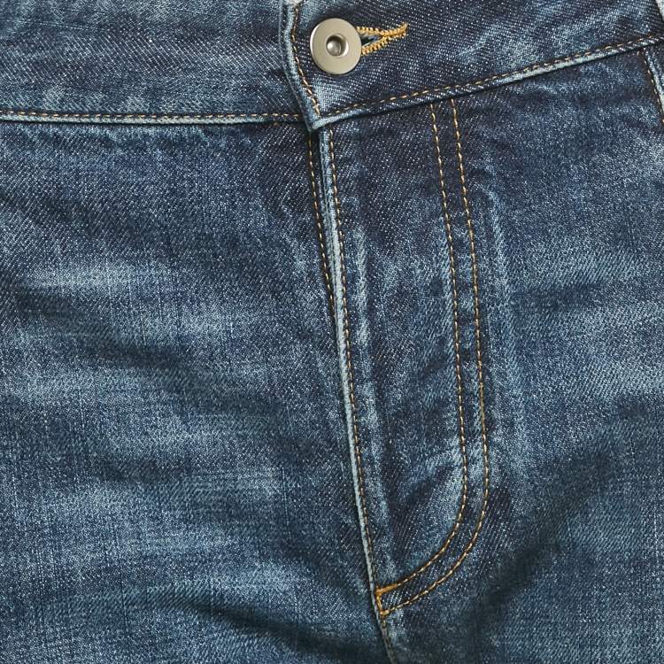 Pre Owned Bottega Veneta Blue Denim Straight Leg Jeans S/Waist 30"