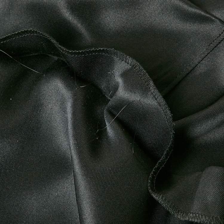 Pre Owned Bottega Veneta Black Silk Pocket Front Short Dress S