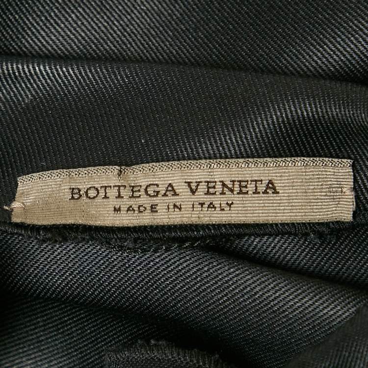Pre Owned Bottega Veneta Black Silk Pocket Front Short Dress S