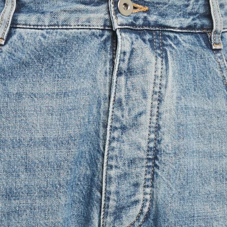 Pre Owned Bottega Veneta Blue Denim Wide Leg  Jeans M