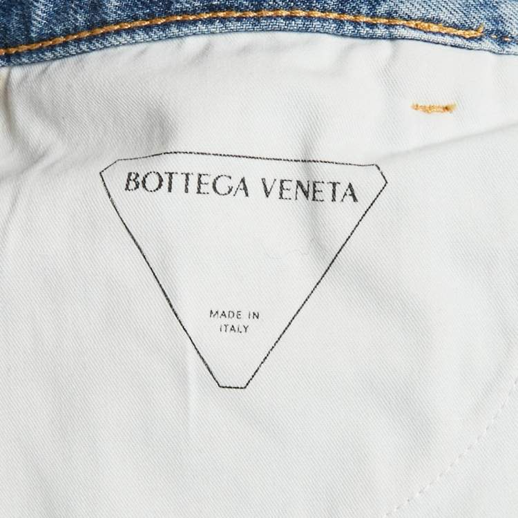 Pre Owned Bottega Veneta Blue Denim Wide Leg  Jeans M