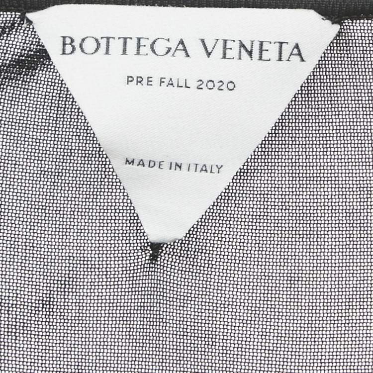 Pre Owned Bottega Veneta Black Stretch Knit Ruche Midi Dress S