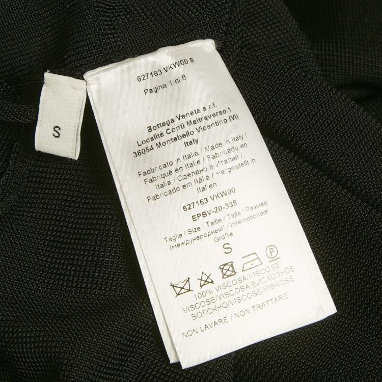 Pre Owned Bottega Veneta Black Stretch Knit Ruche Midi Dress S