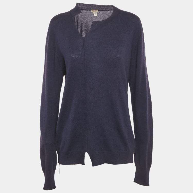 مم لوكة مسبقًا Bottega Veneta Navy Blue Cashmere Sweater M