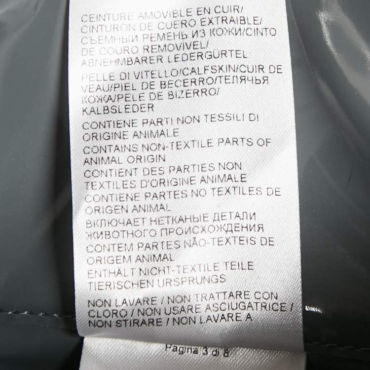 Pre Owned Bottega Veneta Grey High Shine Leather Belted Trench Coat S