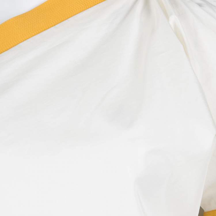 Pre Owned Bottega Veneta Cream and Yellow Tie Detail One Shoulder Top S