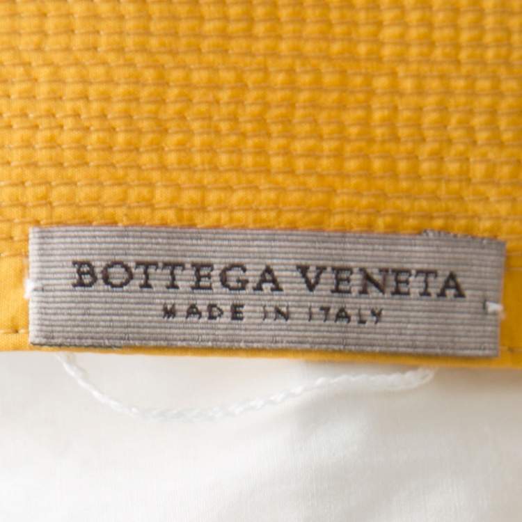 Pre Owned Bottega Veneta Cream and Yellow Tie Detail One Shoulder Top S