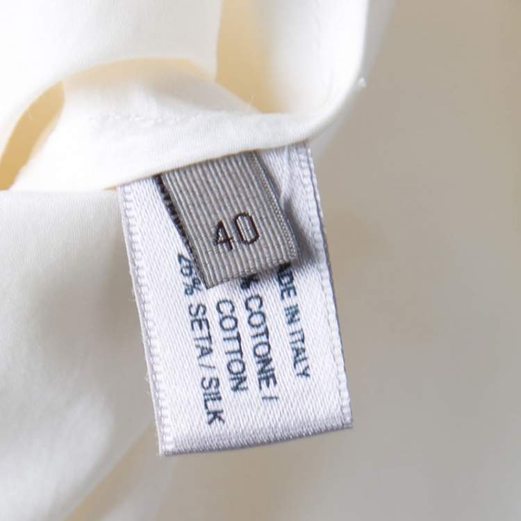 Pre Owned Bottega Veneta Cream and Yellow Tie Detail One Shoulder Top S
