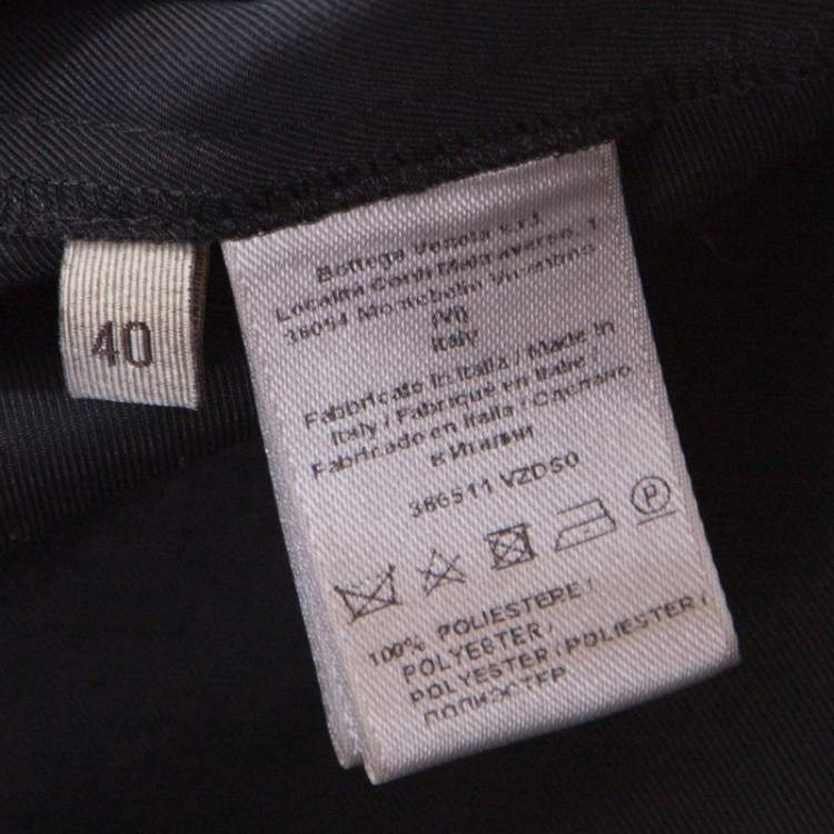 Pre Owned Bottega Veneta Black Asymmetric Ruffle Draped Sleeveless Shift Dress S