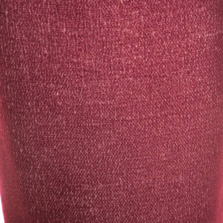 Pre Owned Bottega Veneta Burgundy Cashmere Pencil Skirt S