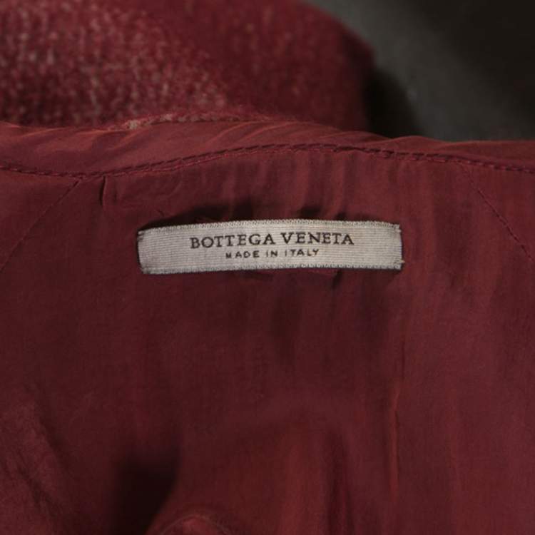 Pre Owned Bottega Veneta Burgundy Cashmere Pencil Skirt S