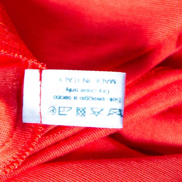 Pre Owned Bottega Veneta Pink & Orange Silk Asymmetrical Mesh Inset Short Dress M