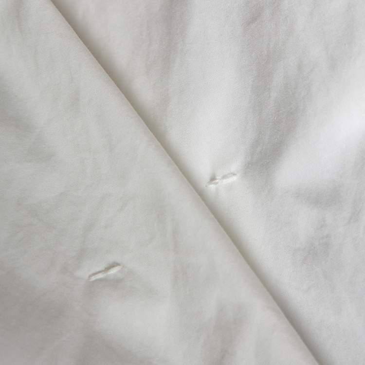 Pre Owned Bottega Veneta White Cotton Open Front Short Sleeve Shirt M