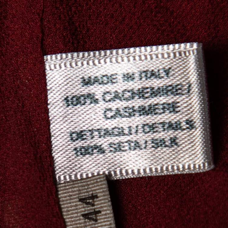 Pre Owned Bottega Veneta Red Cashmere & Silk Open Front Cardigan M