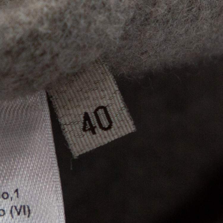 Pre Owned Bottega Veneta Grey Cashmere Open Front Belted Coat S