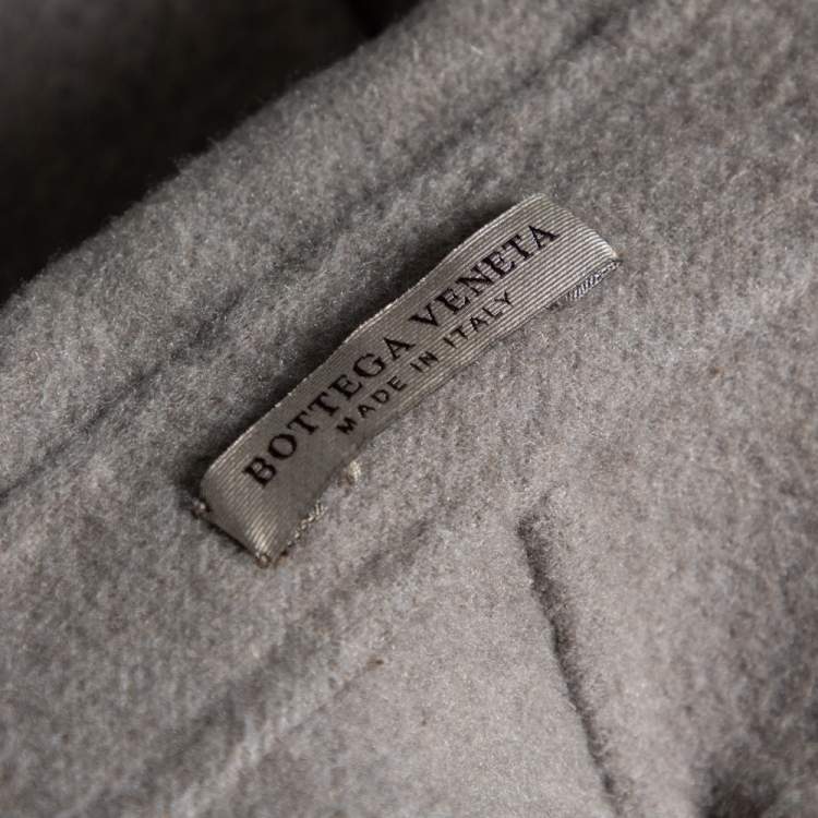 Pre Owned Bottega Veneta Grey Cashmere Open Front Belted Coat S