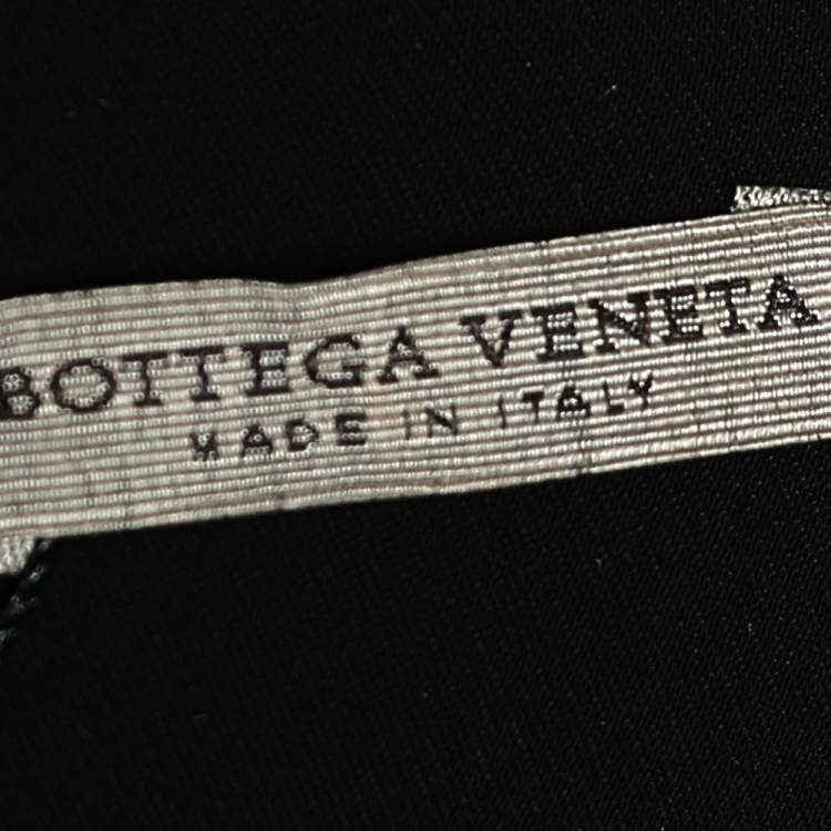 Pre Owned Bottega Veneta Black Silk Draped Detail Button Front Maxi Dress M