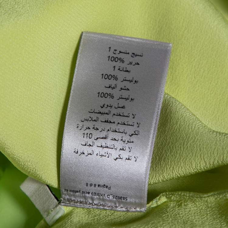 Pre Owned Bottega Veneta Green Silk & Quilted Plastron Detailed Tuxedo Shirt M