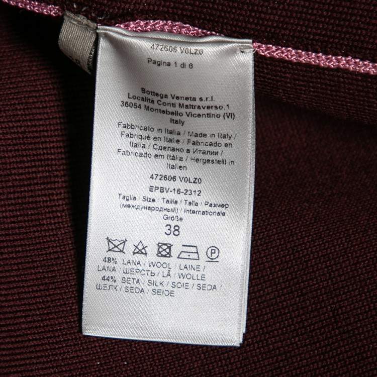 Pre Owned Bottega Veneta Pink Wool Knit Oversized Track Jacket S