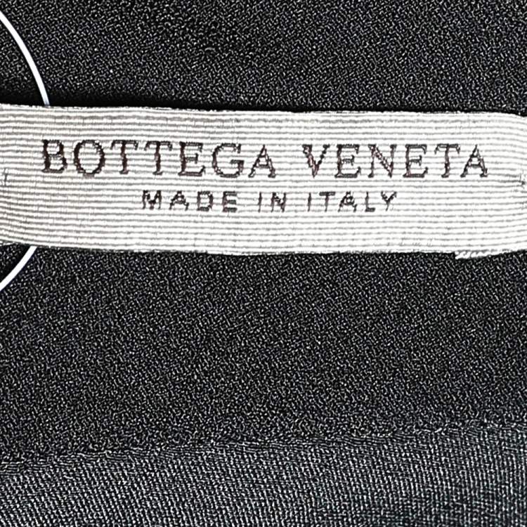 Pre Owned Bottega Veneta Black Crepe Contrast Trim Sheath Dress L