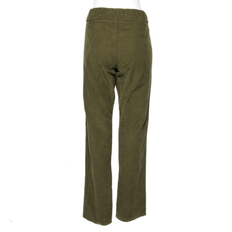 Pre Owned Bottega Veneta Olive Green Cotton Corduroy Trouser XL