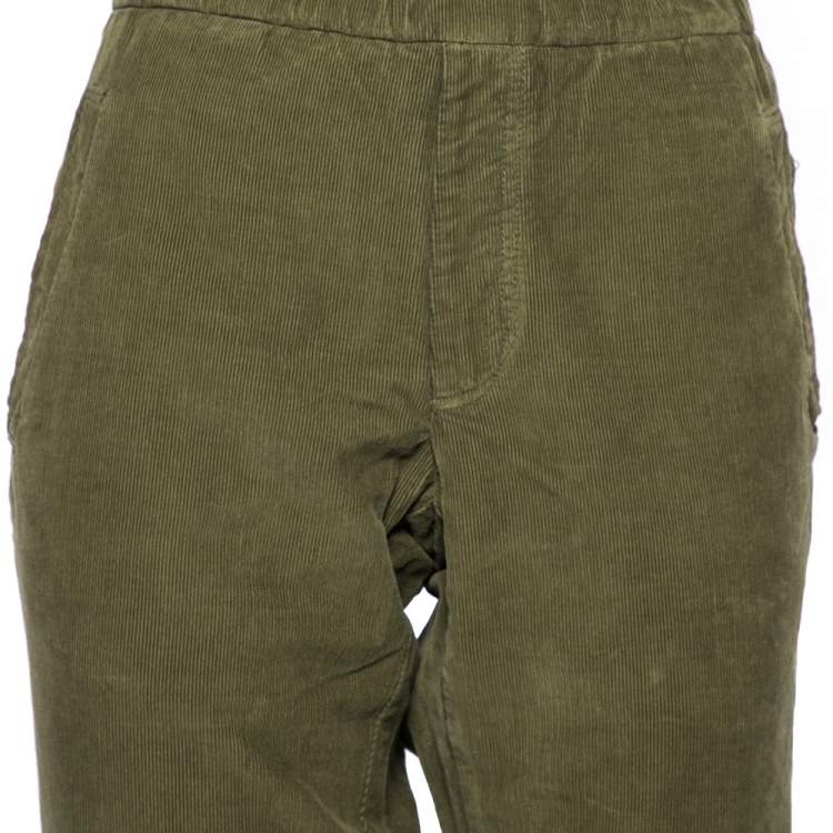 Pre Owned Bottega Veneta Olive Green Cotton Corduroy Trouser XL