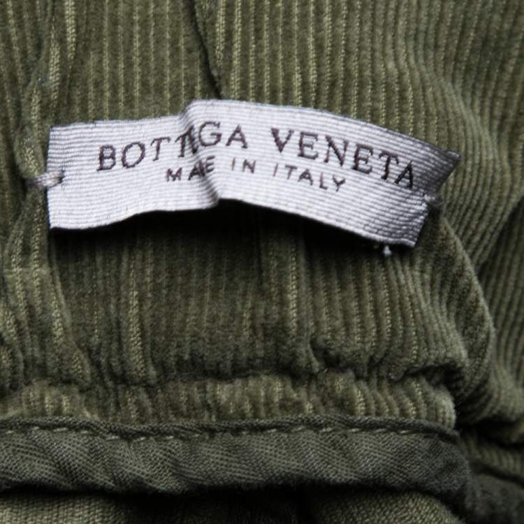 Pre Owned Bottega Veneta Olive Green Cotton Corduroy Trouser XL
