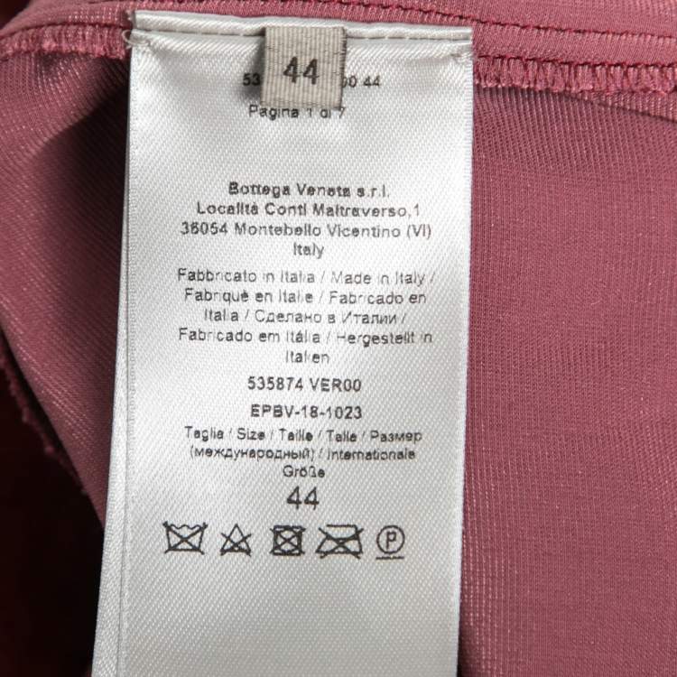 Pre Owned Bottega Veneta Burgundy Velvet Crewneck Short Sleeve T-Shirt M