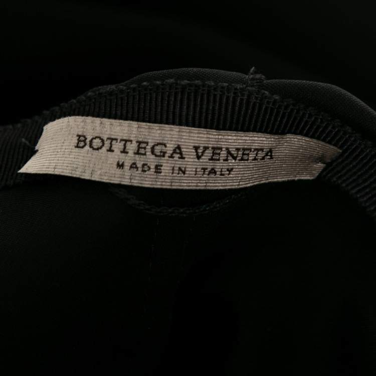 Pre Owned Bottega Veneta Black Synthetic Pleated Fringe Strapless Dress S