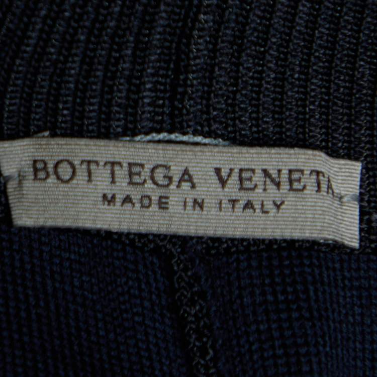 Pre Owned Bottega Veneta Black Rib Knit Flared Pants XS/ Waist: 24"