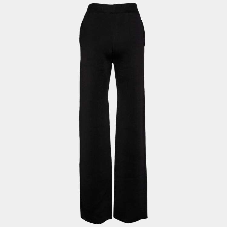 Pre Owned Bottega Veneta Black Rib Knit Flared Pants XS/ Waist: 24"