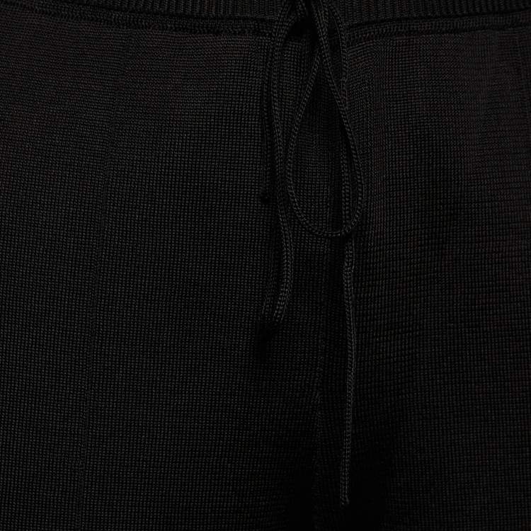 Pre Owned Bottega Veneta Black Rib Knit Flared Pants XS/ Waist: 24"