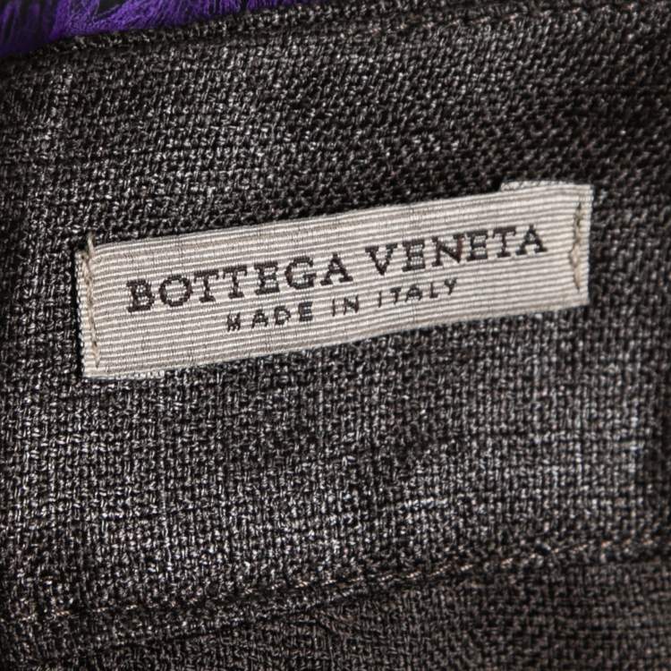مملوكة مسبقًا Bottega Veneta Purple & Brown Cotton Plastic Detail Pleated Pencil Skirt S