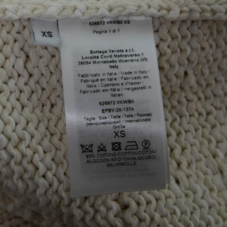 Pre Owned Bottega Veneta Cream Cotton Knit Sleeveless Dress XS