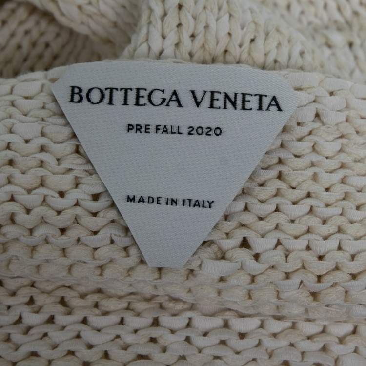 Pre Owned Bottega Veneta Cream Cotton Knit Sleeveless Dress XS