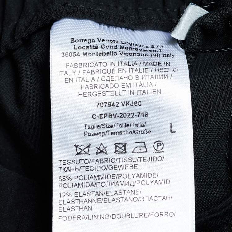 Pre Owned Bottega Veneta Black Stretch Nylon Elasticized Waist Trousers L