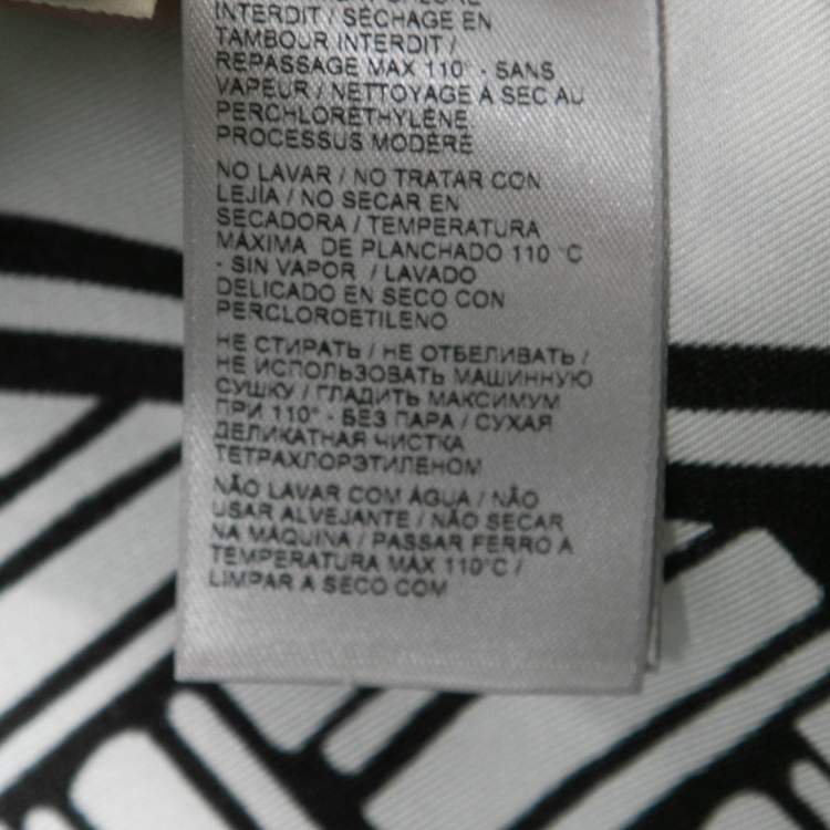 Pre Owned Bottega Veneta Monochrome Printed Silk Wrap Over Top M