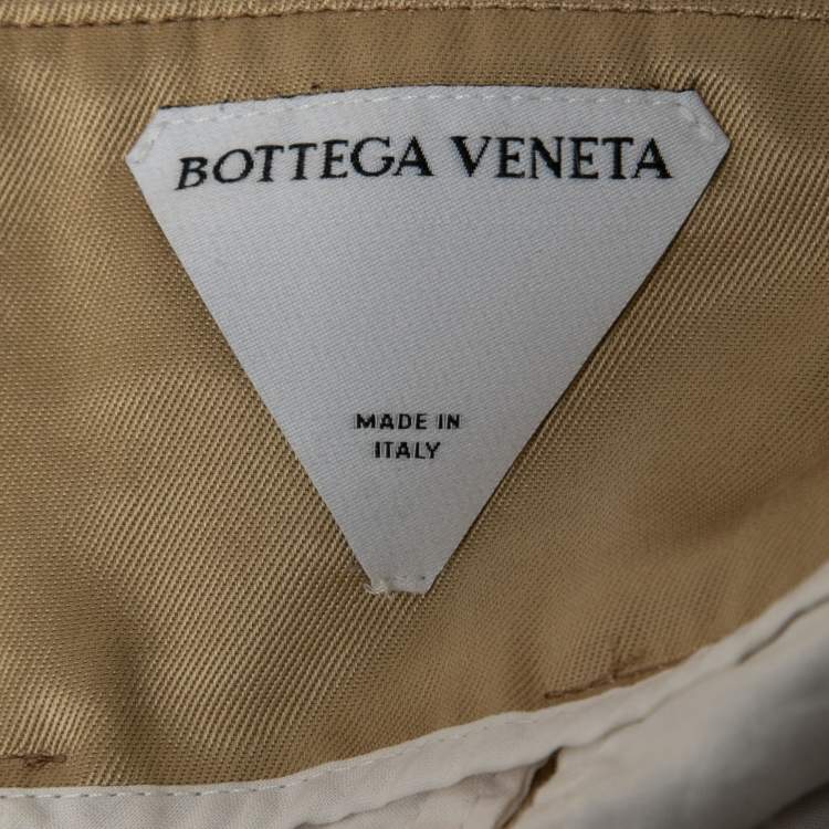 Pre Owned Bottega Veneta Beige Silk Trousers M