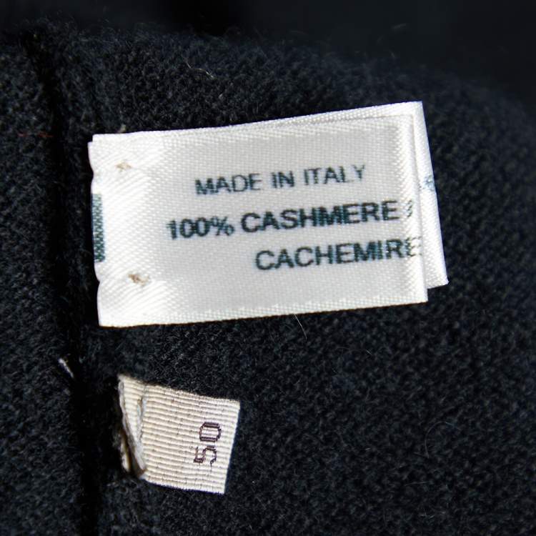 Pre Owned Bottega Veneta Black Cashmere Knit V Neck Jumper XL