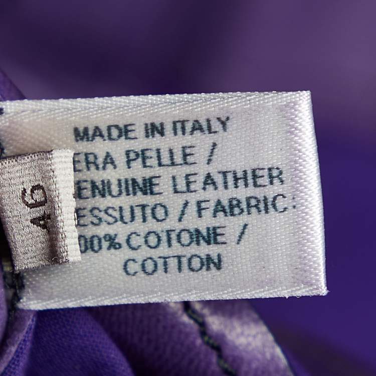 Pre Owned Bottega Veneta Purple Leather & Cotton Button Front Midi Dress L