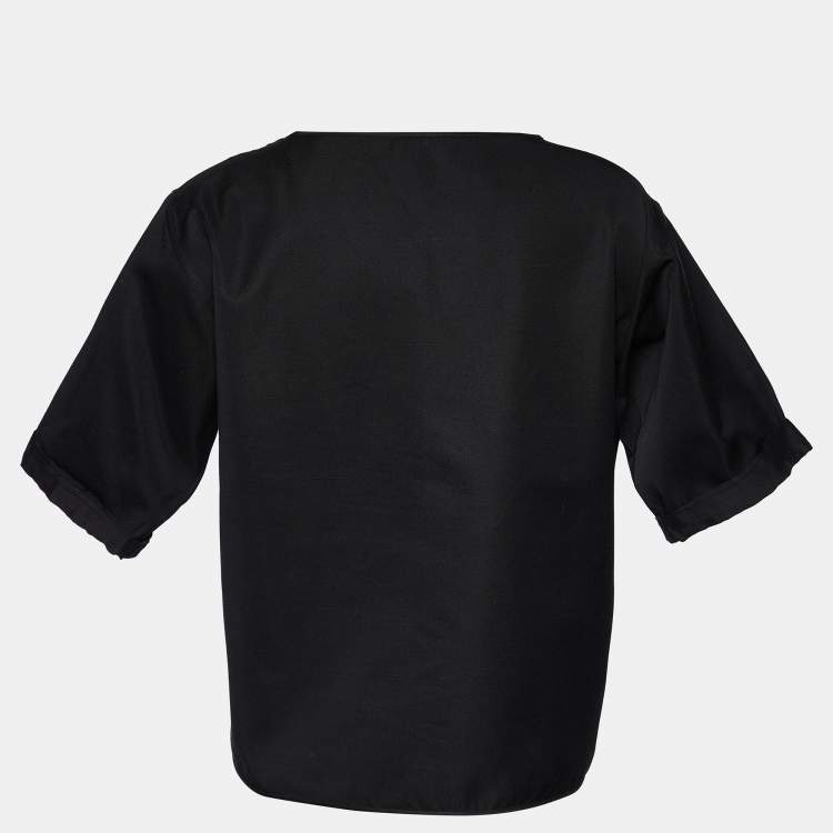 Pre Owned Bottega Veneta Multicolor Patchwork Cotton Silk Top M