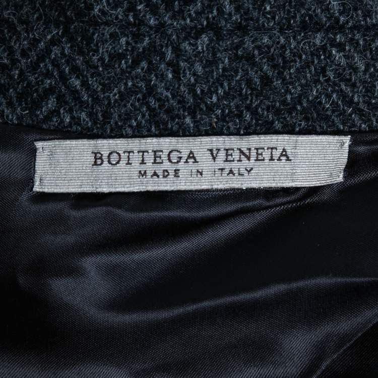 Pre Owned Bottega Veneta Grey Herringbone Pattern Wool Blazer S