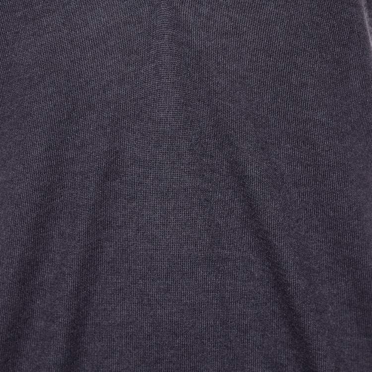 Pre Owned Bottega Veneta Dark Grey Cashmere V-Neck Jumper S