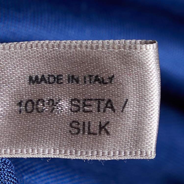 Pre Owned Bottega Veneta Blue Silk Jersey Draped Mini Dress S