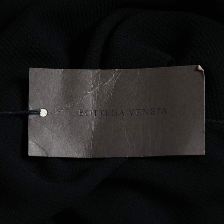 Pre Owned Bottega Veneta Black Gorgette Studded Long Sleeve Top M