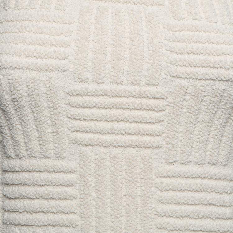 Pre Owned Bottega Veneta White Textured Terry One Shoulder Mini Dress S
