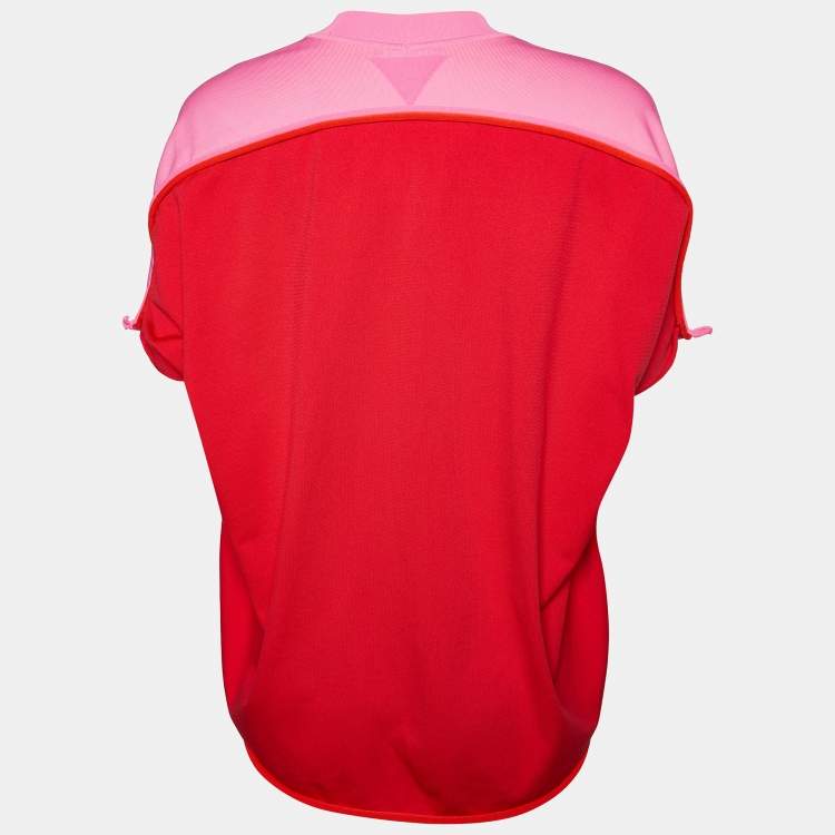 Bottega Veneta Pink & Red Paneled Knit Oversized T-Shirt M Bottega